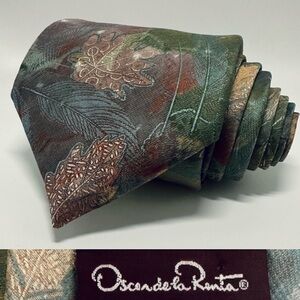 Vintage Oscar de la Renta textured modern impressionist tie 58 x 3.5